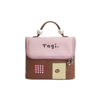Tagi. Waterproof Leather Portable Toiletry Bag Large Capacity Storage Bag Makeup Bag Unisex Berry Hazelnut