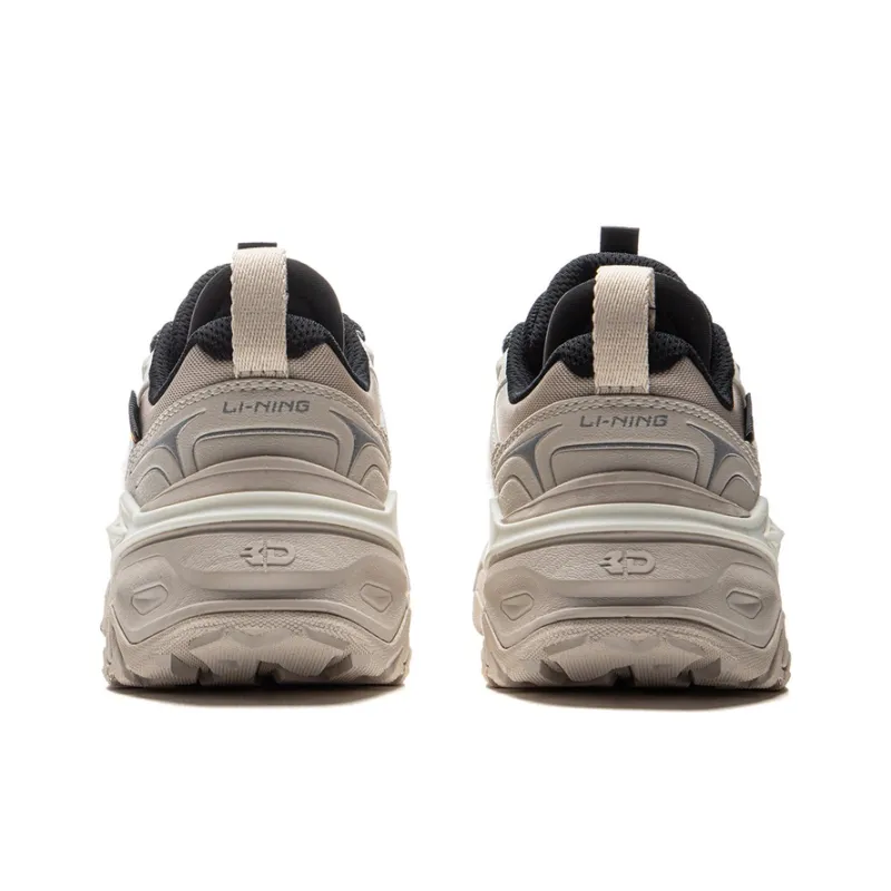 LiNing CF Su Chi 3 Anti Slip Wear Resistant Low Top Chunky Sneakers Women's Gray White-4
