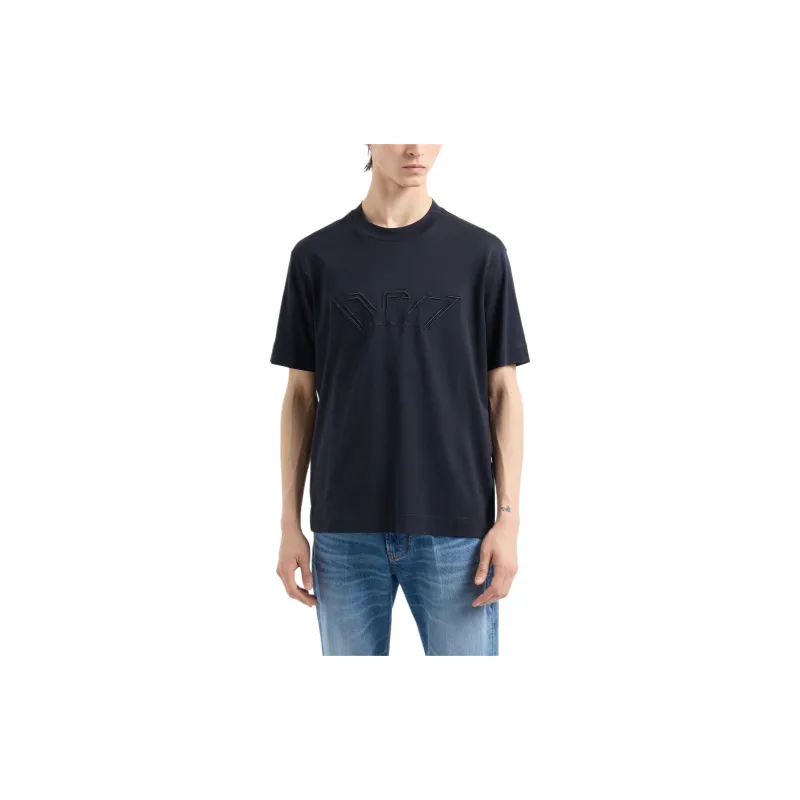 EMPORIO ARMANI Asv Lightweight Jersey T shirt With Raised Logo Embroidery-1