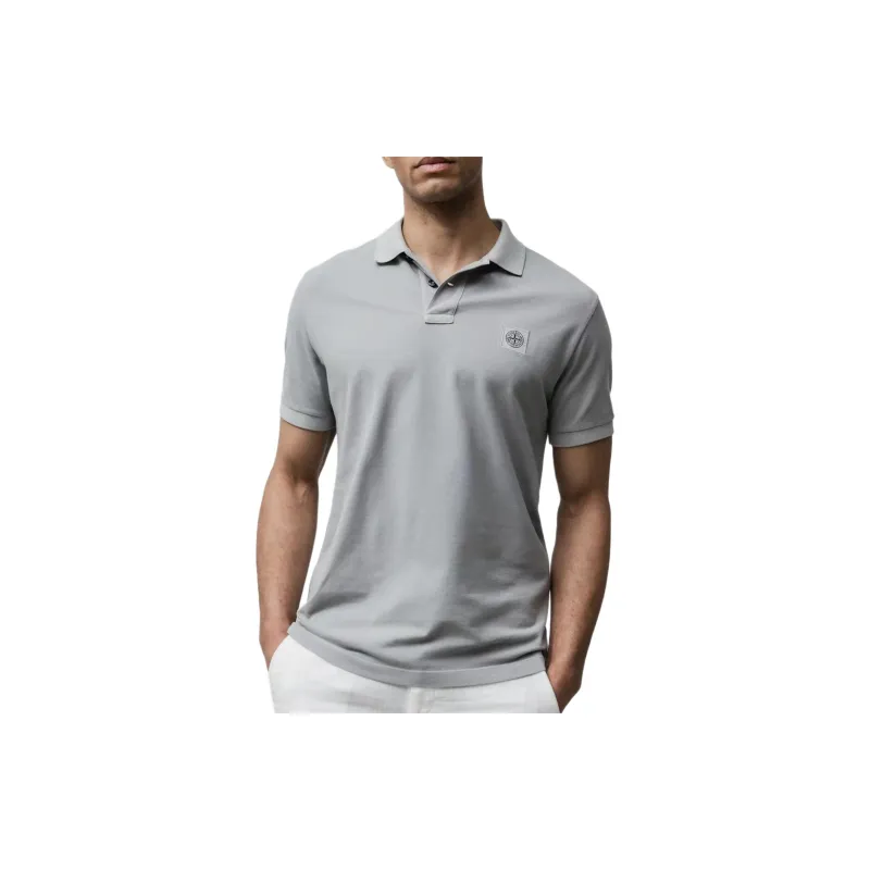 STONE ISLAND Logo Patch Short Sleeved Polo Shirt-1