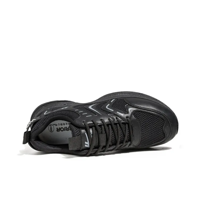 Warrior Wear resistant, Lightweight, Breathable, And Non slip. Low Top Chunky Sneakers Men's Black Gray-3