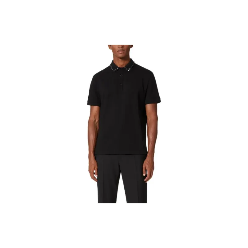 Valentino Untitled Stud Detailed Short Sleeved Polo Shirt-3