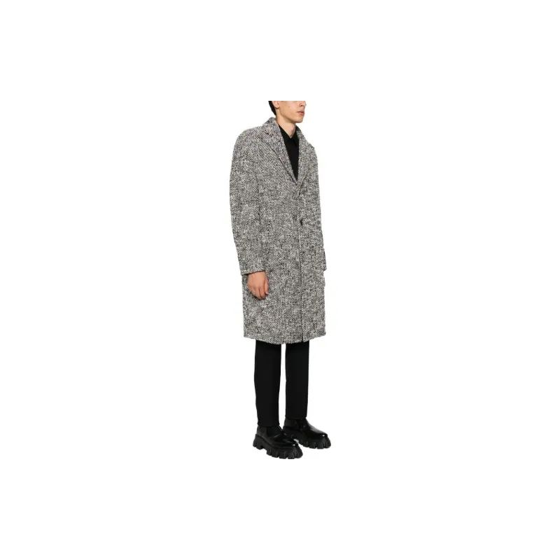 VERSACE Single-Breasted Long Coat-2
