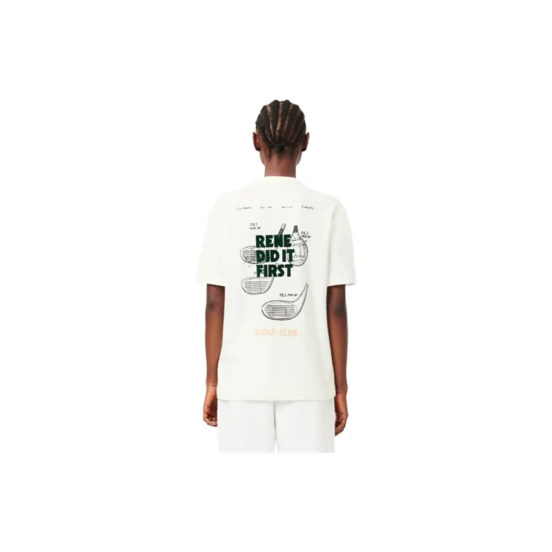 LACOSTE Regular T Shirt Unisex White-3