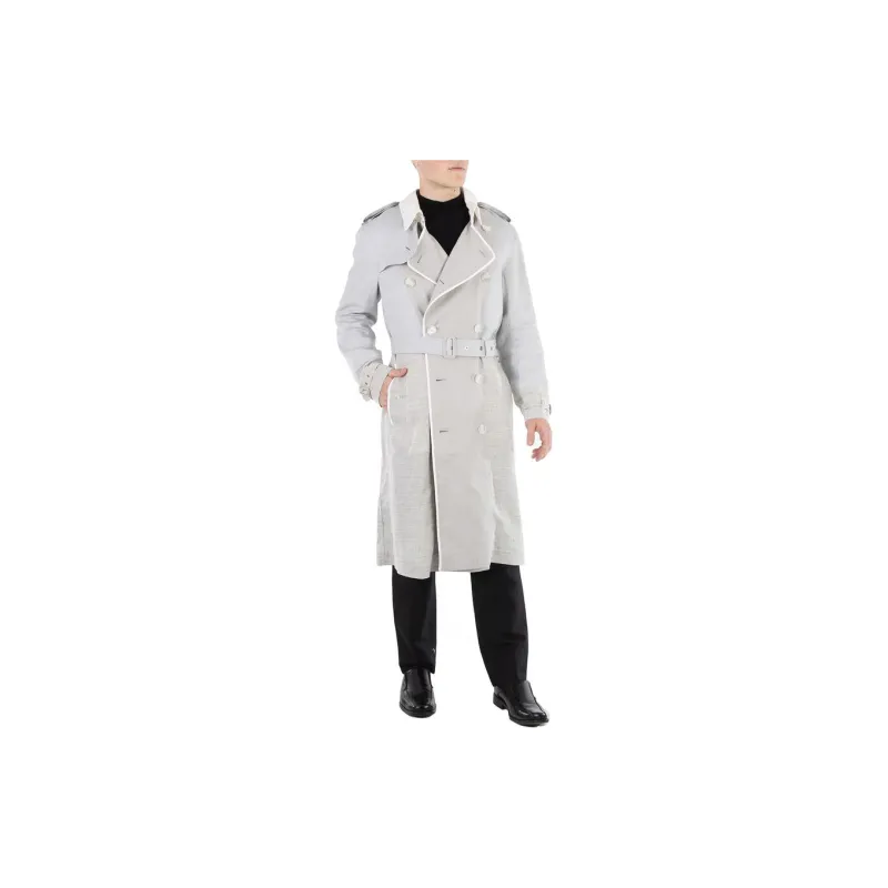 Burberry Trench Coat Men's Gray White-2