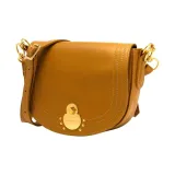 LONGCHAMP Cavalcade Leather Saddle Bag Shoulder Bag Crossbody Bag Women's Natural Camel Brown