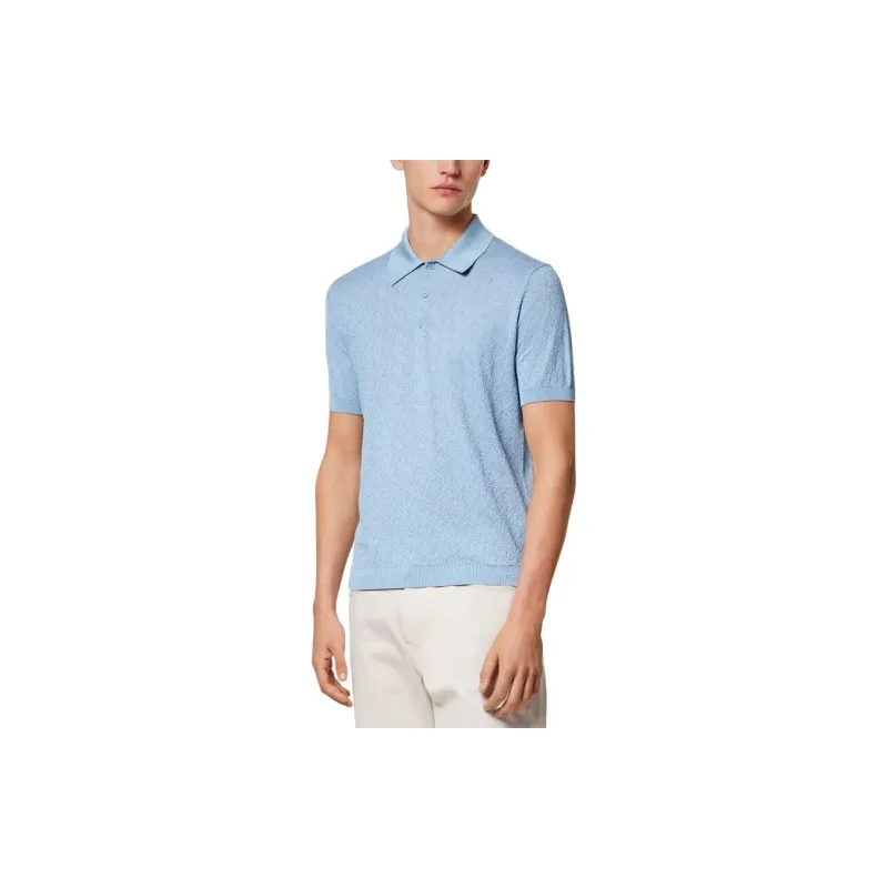 VERSACE La Greca Pointelle knit Polo Shirt-2