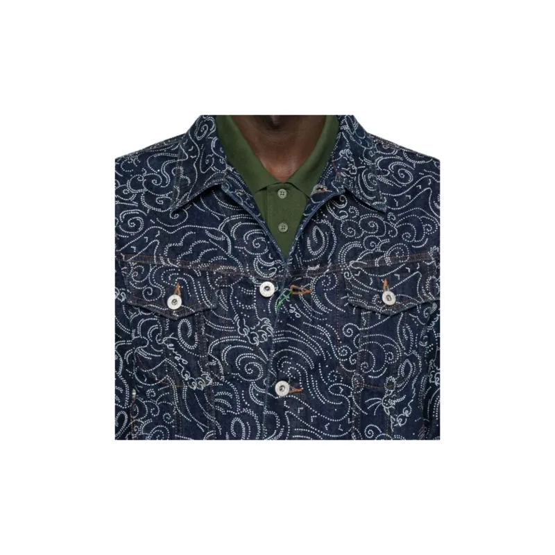 KENZO Star Tiger Buttoned Denim Jacket-4