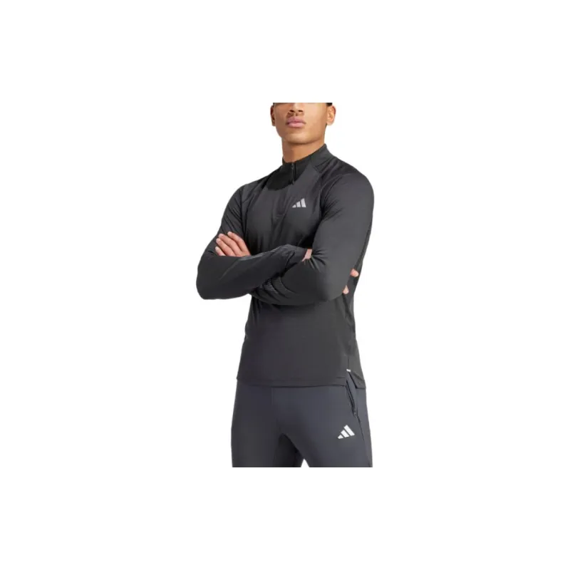 Adidas Gym+AEROREADY BRANDLOVE 1/4 ZIP SHIRT T Shirt Men Black-1