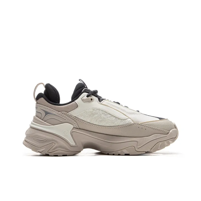 LiNing CF Su Chi 3 Anti Slip Wear Resistant Low Top Chunky Sneakers Women's Gray White-1