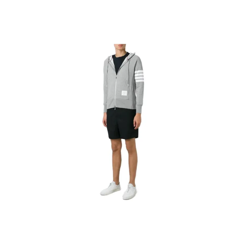 THOM BROWNE Classic Loopback 4 Bar Zip Hoodie-1
