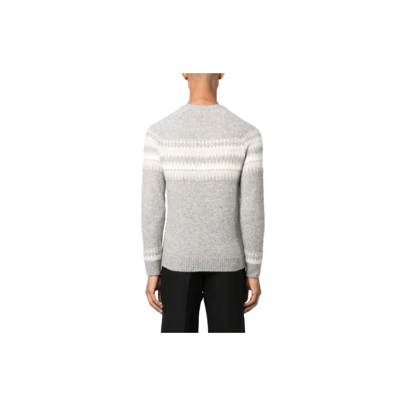 Eleventy Turtleneck Cashmere-blend Intarsia Jumper-2