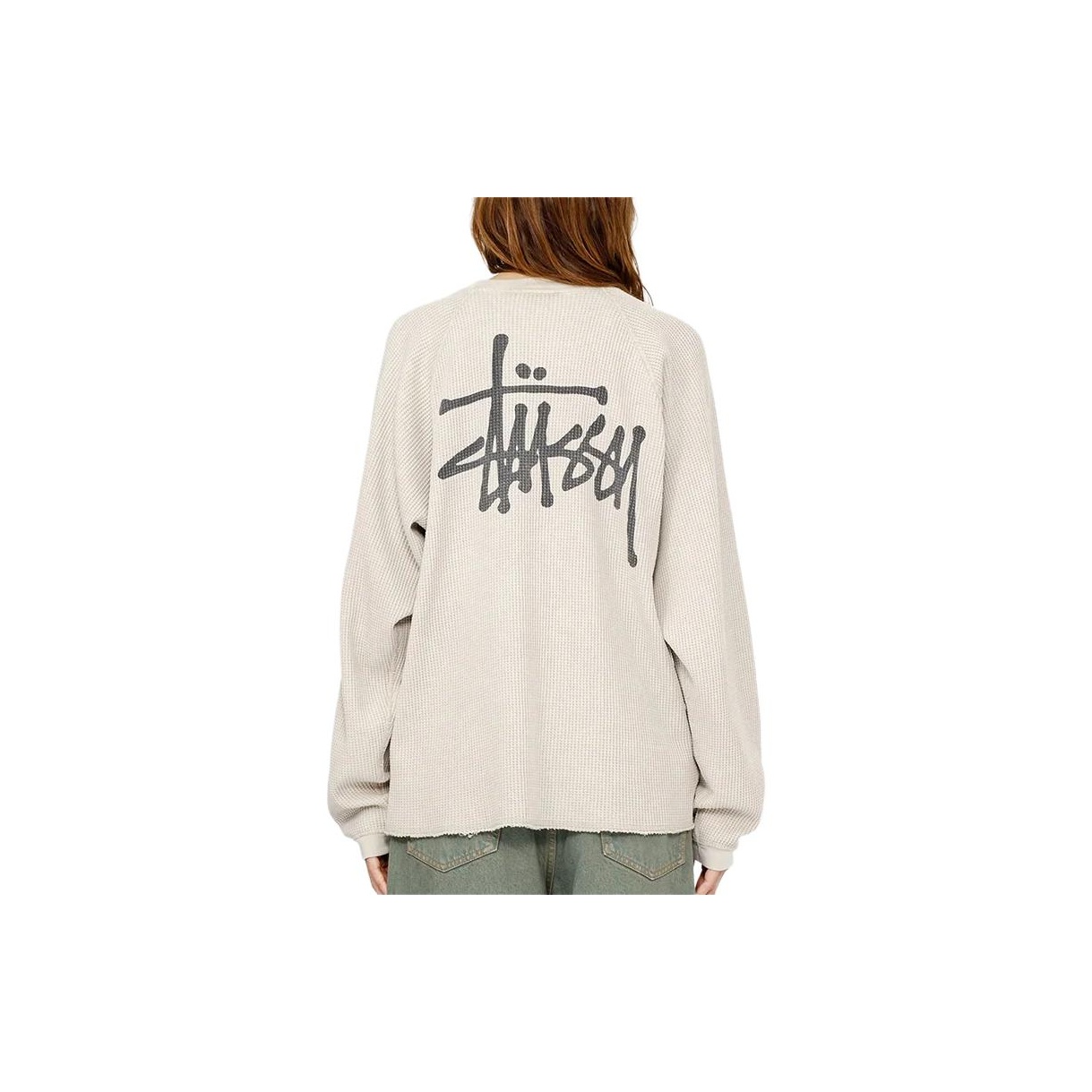 Stussy Raglan Thermal L/S Crew Sand S - POIZON