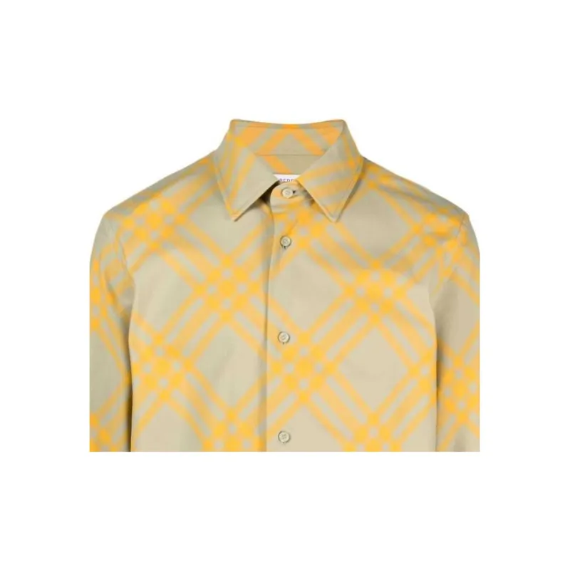 Burberry Check plaid Cotton Shirt-4