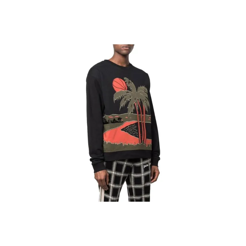 Just Don Palm Tree Print Jumper-4