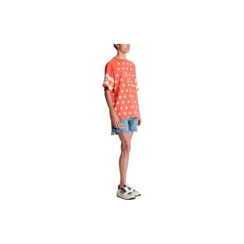 BALMAIN Signature Stars Print T Shirt-1