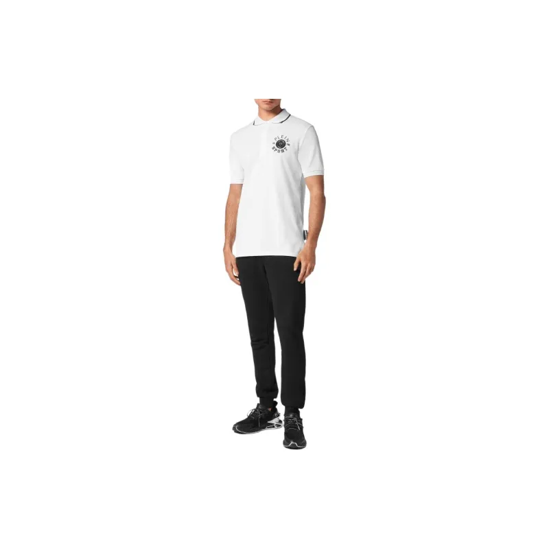 PLEIN SPORT Logo appliqué Cotton Polo Shirt-1