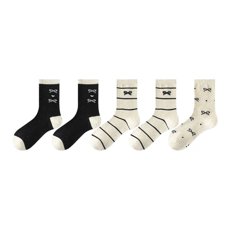 MIIOW Mid Calf Socks Women's 5 Pack-6