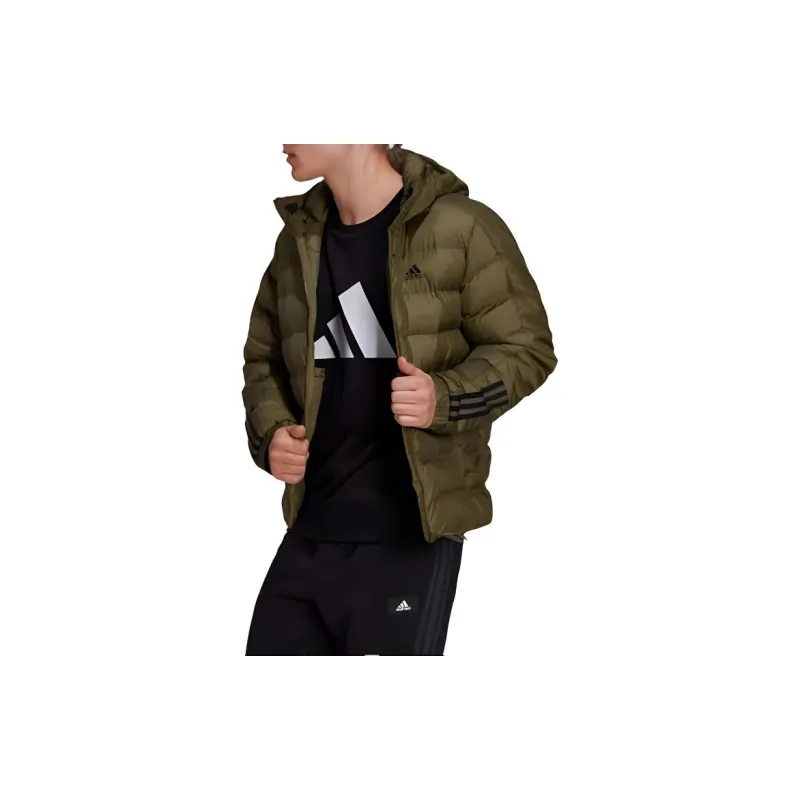 Adidas ITAVIC 3-STRIPES MIDWEIGHT HOODED JACKET Jackets Coats Men's Focal Olive-2