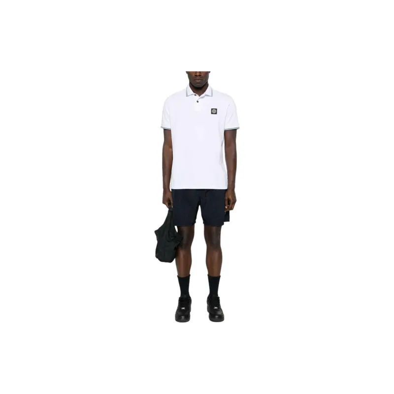 STONE ISLAND Logo Patch Short Sleeved Polo Shirt-2
