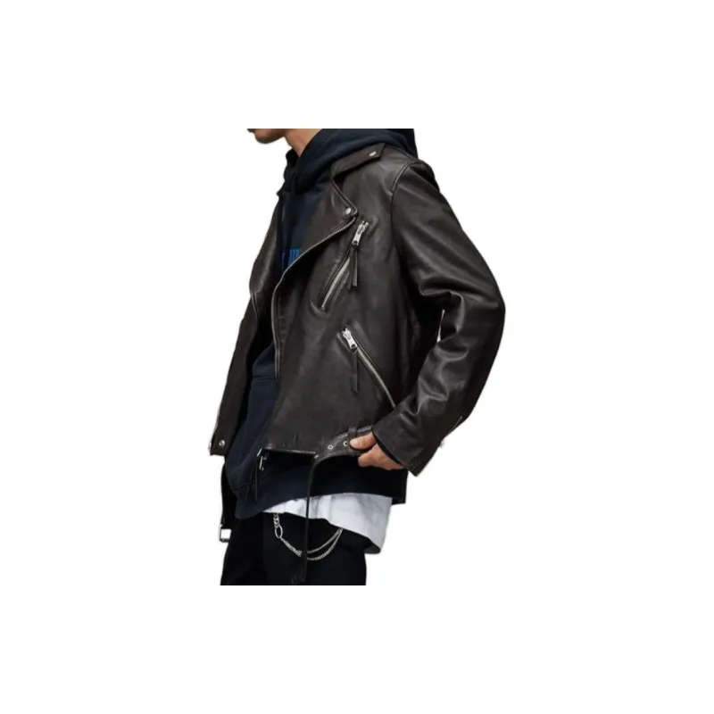 ALLSAINTS Leather Jackets Men Black-1