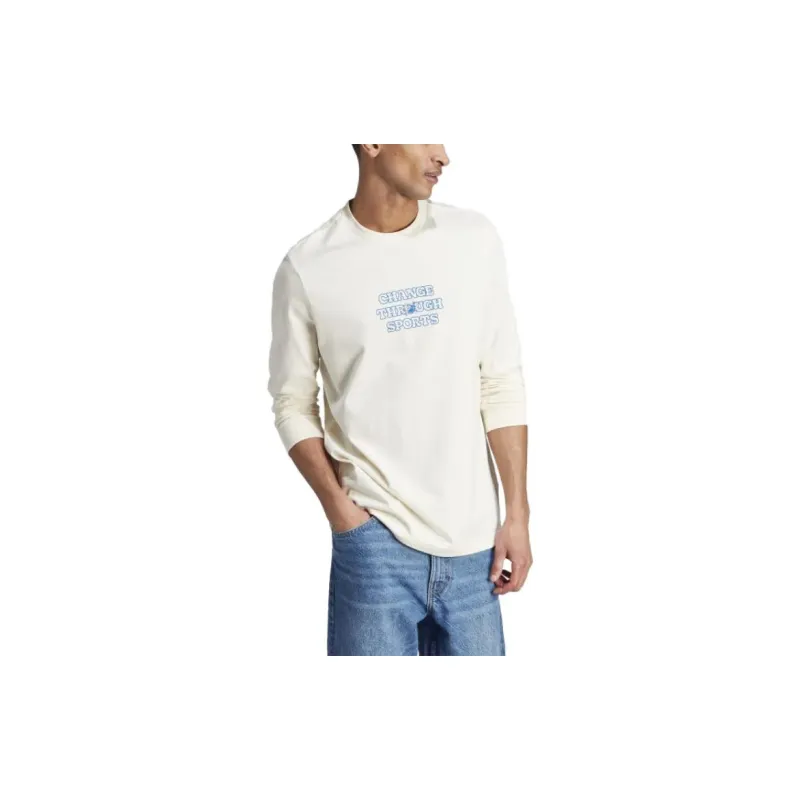 Adidas Sportswear Change Through Sports Long Sleeve Tee T-Shirt Men's White-2