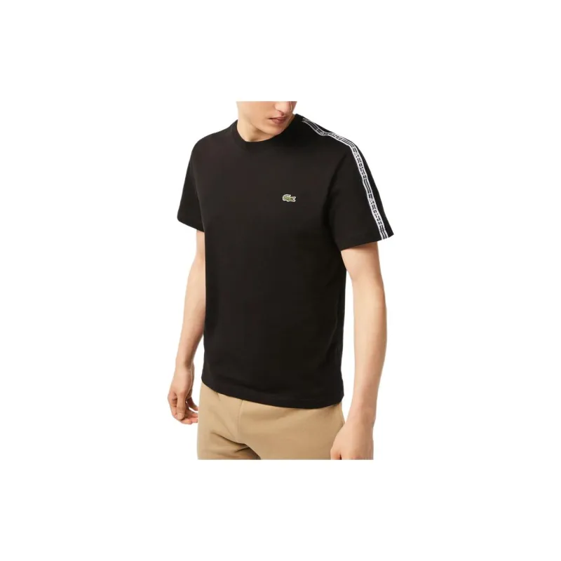 LACOSTE Regular Fit Logo Stripe T-shirt T-Shirt Men's Black-1