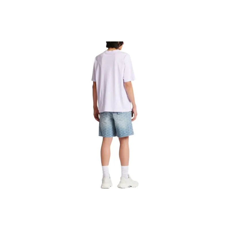 BALMAIN SS23 T Shirt Unisex Lavender Purple-3