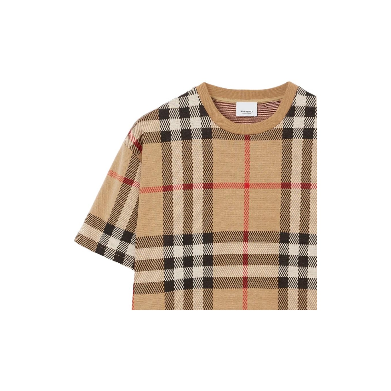 Tシャツ・カットソー BURBERRY CHECK COTTON T-SHIRT Burberry Check Cotton T-shirt White/Dark Blue Men's - FW23 - US