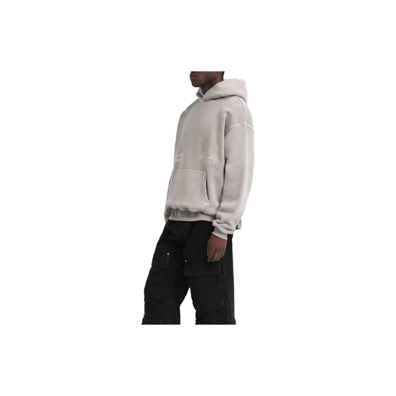 REPRESENT Chain Stitch Rodeo Hoodie Sweatshirt Men's Gray-7