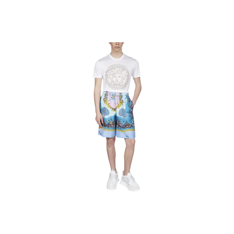 VERSACE Trésor De La Mer Print Silk Shorts-2