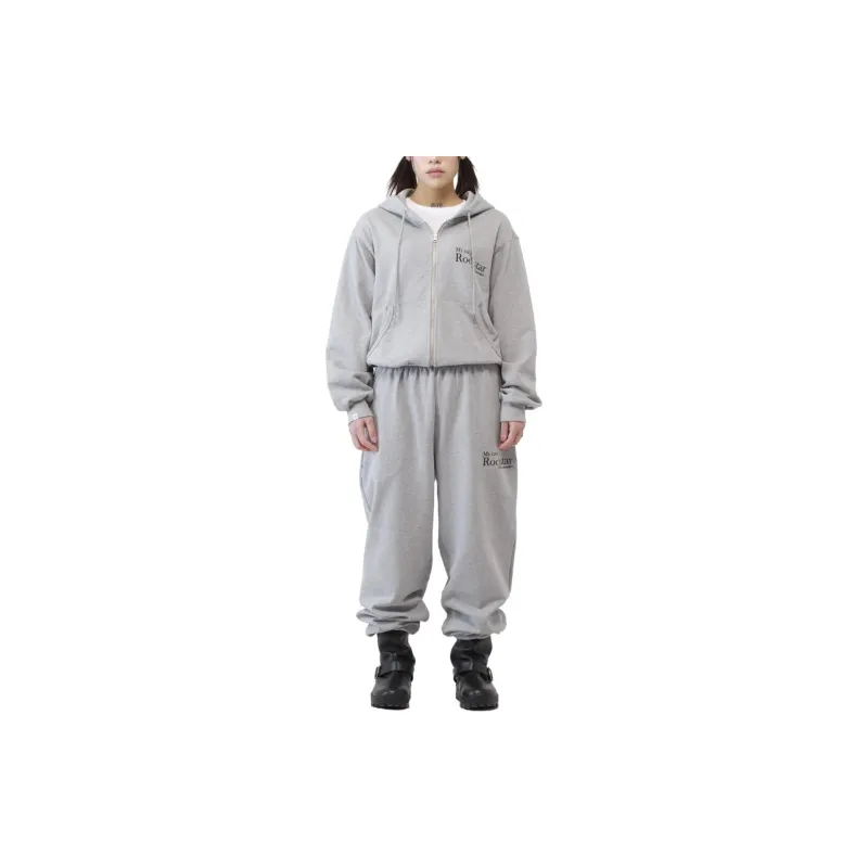 JOEGUSH Smile Rockstar Hoodie Zip-Up Sweatshirt Unisex Grey/Gray-2