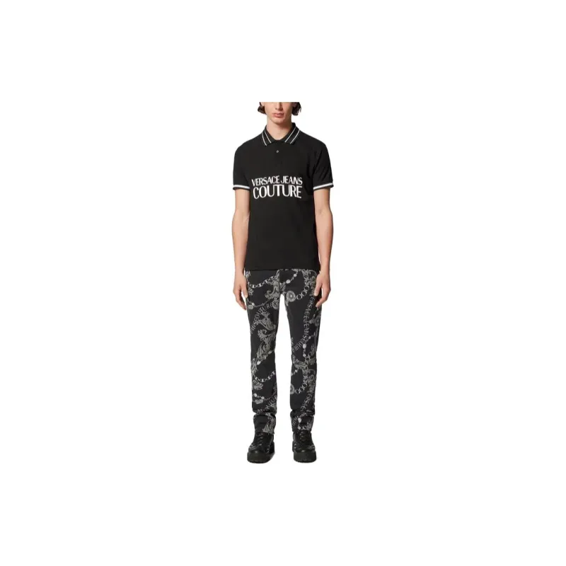VERSACE Logo print Polo Shirt-1