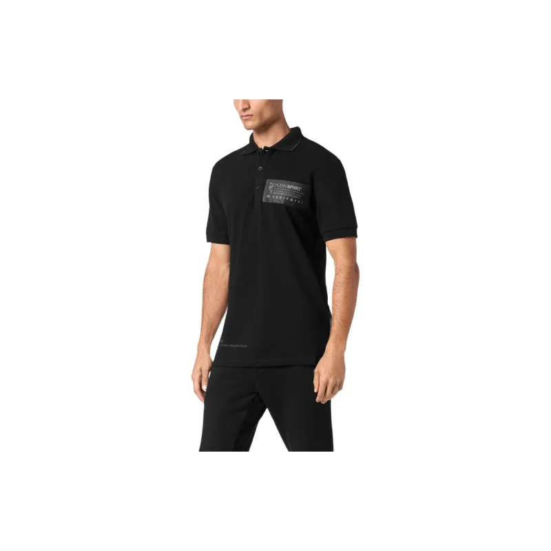 PLEIN SPORT Logo print Piqué Polo Shirt-3