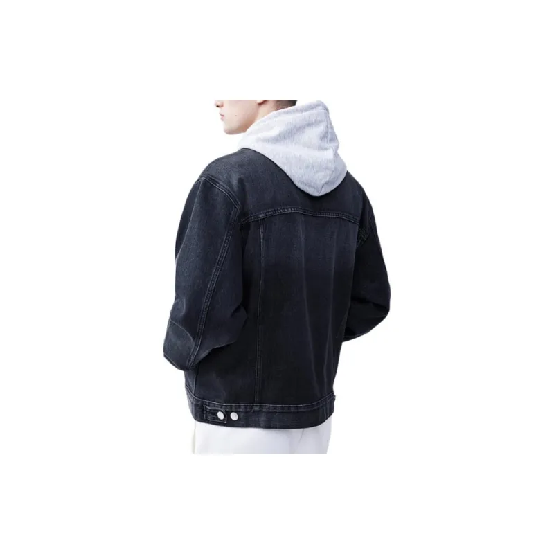 H&M Denim Jacket Men's Dark Denim Gray-2