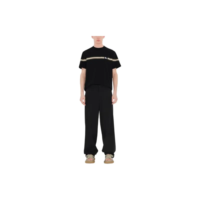 Burberry Striped detail Cotton T shirt-3