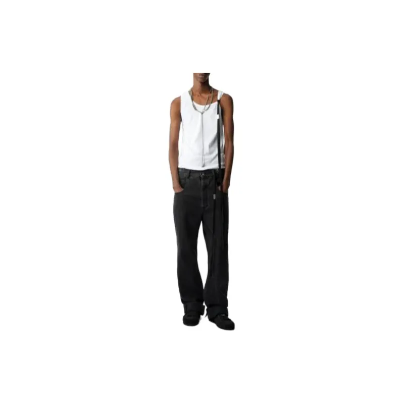 Ann Demeulemeester Straight Leg Strap Detailed Jeans-3