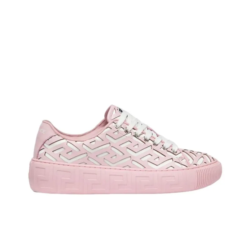 FANSIZHE Greca Lasercut Stylish Skateboarding Shoes Women's Pink-1