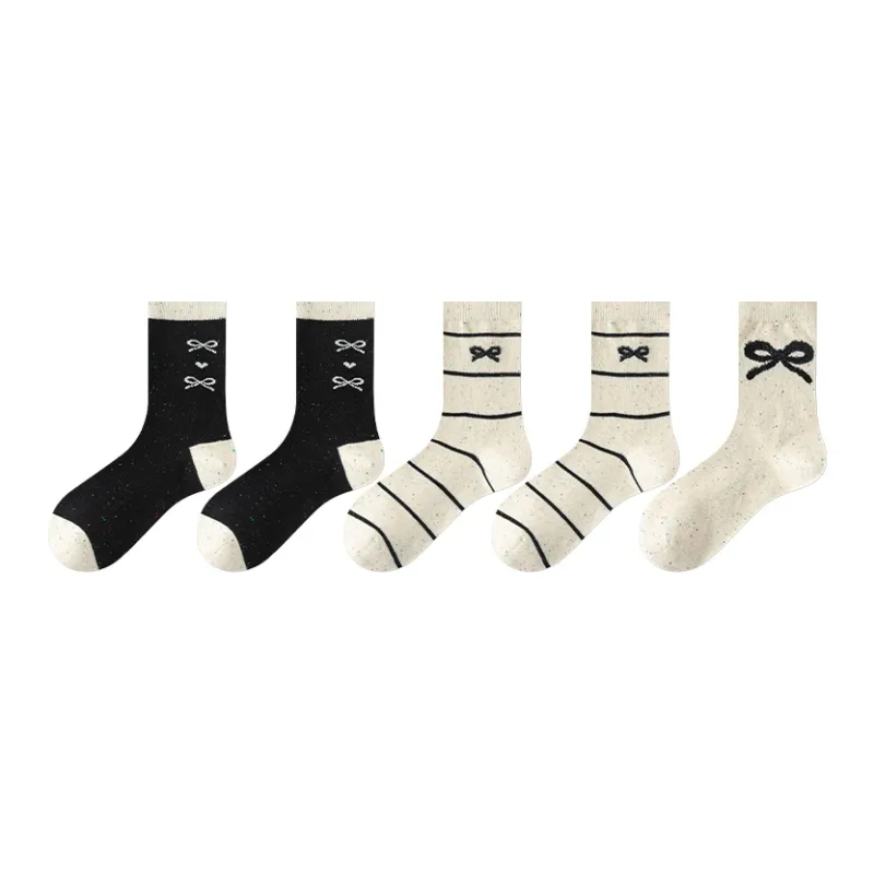 MIIOW Mid Calf Socks Women's 5 Pack-4