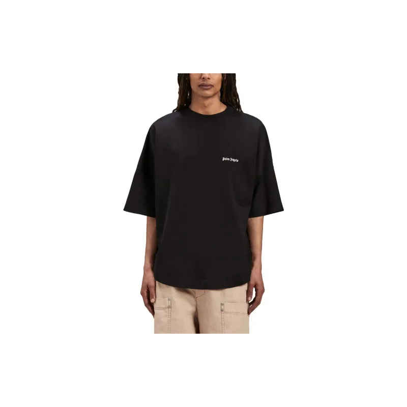 PALM ANGELS Logo Embroidered Cotton T Shirt-1