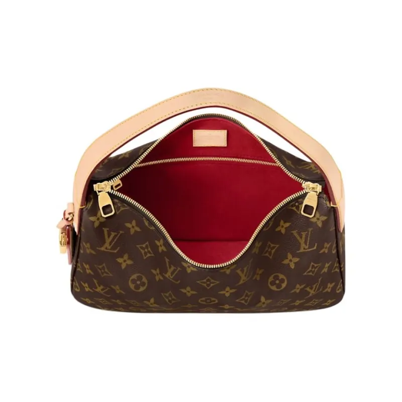 LOUIS VUITTON Slouchy PM Canvas Small Shoulder Bag Women's Brown-2
