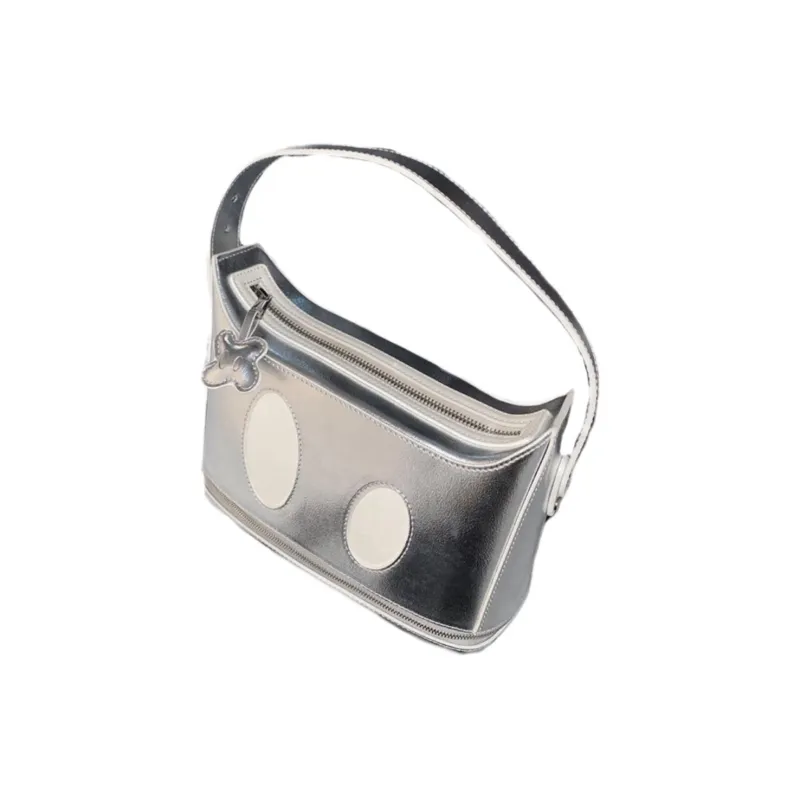 DANGEROUSPEOPLE Polyurethane Handbag Regular Women's Silver/Light Yellow-0