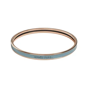 HERMES Enamel Bangles Unisex Sharton Blue
