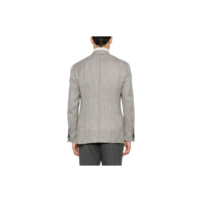 Corneliani Stand-up Collar Single-breasted Blazer-4