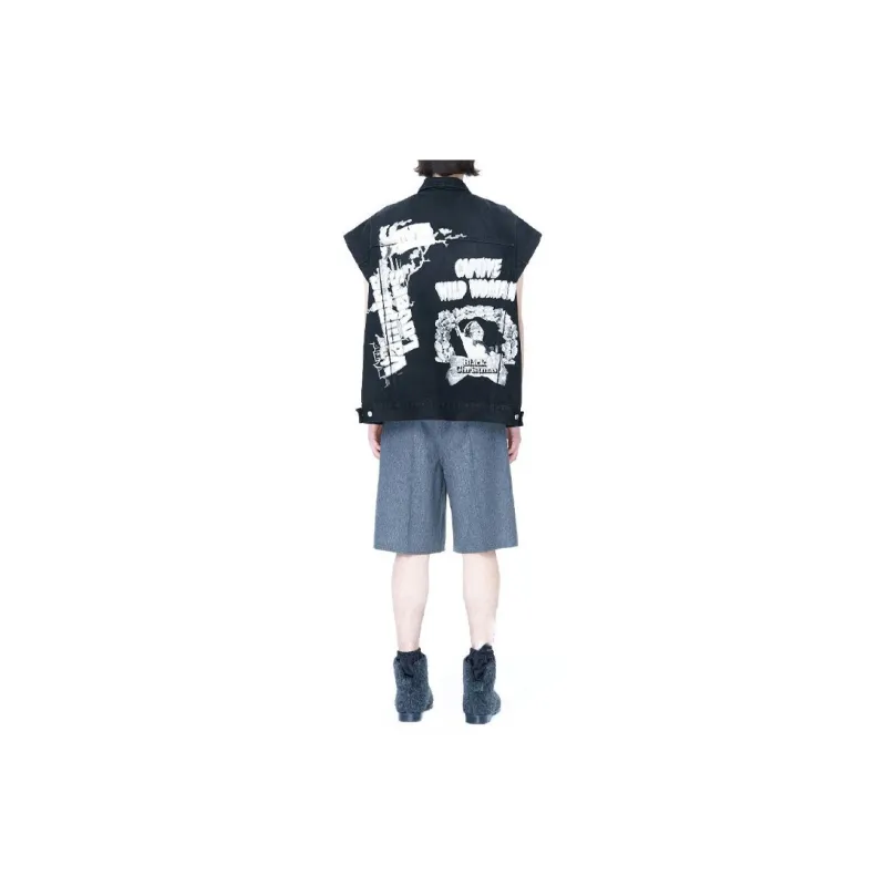 WE11DONE FW22 Vest Unisex Black-3