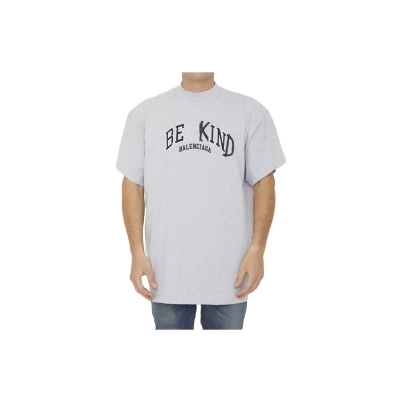 Balenciaga T Shirt Men's Gray Loose Fit Style-2