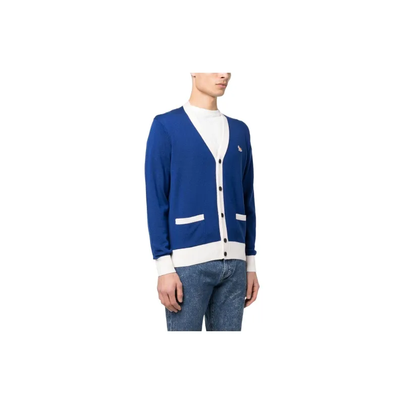 Maison Kitsune Sweaters Unisex Blue White Two Tone-3