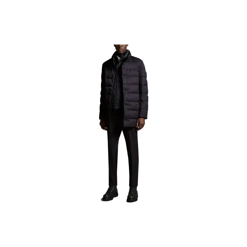 Moncler Pisuerga Long Down Jacket Down Jacket Men's Marine Blue-1