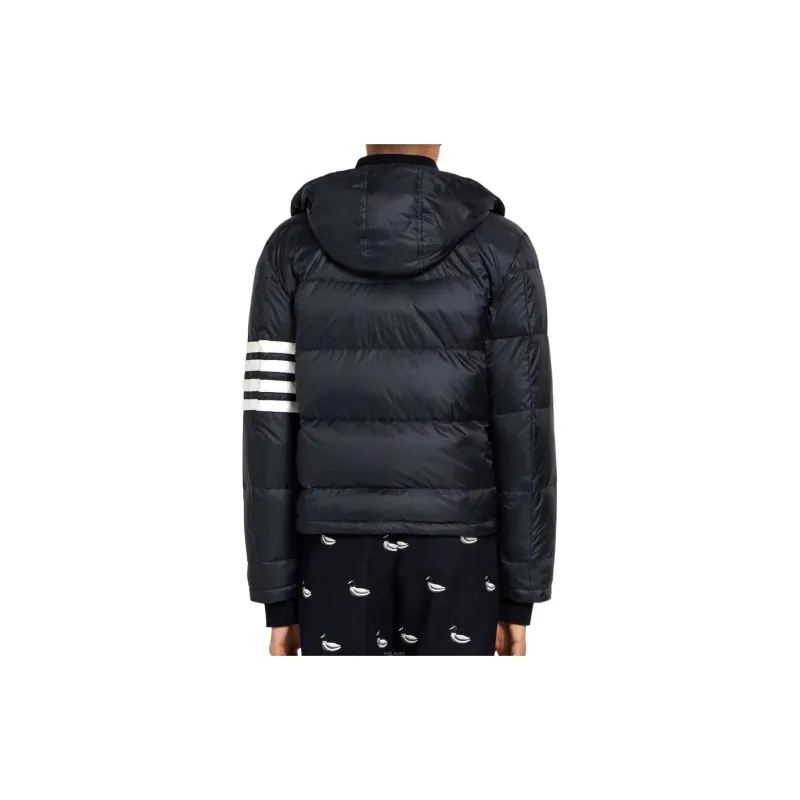 THOM BROWNE 4 Bar Hooded Buttoned Jacket-7