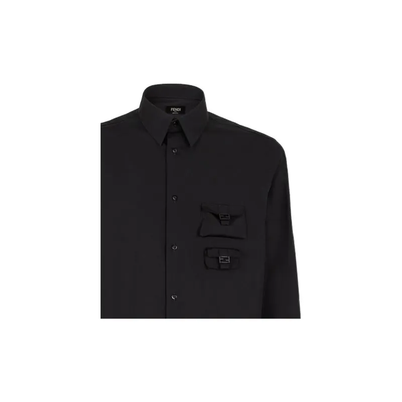 FENDI Shirts Men Black-5